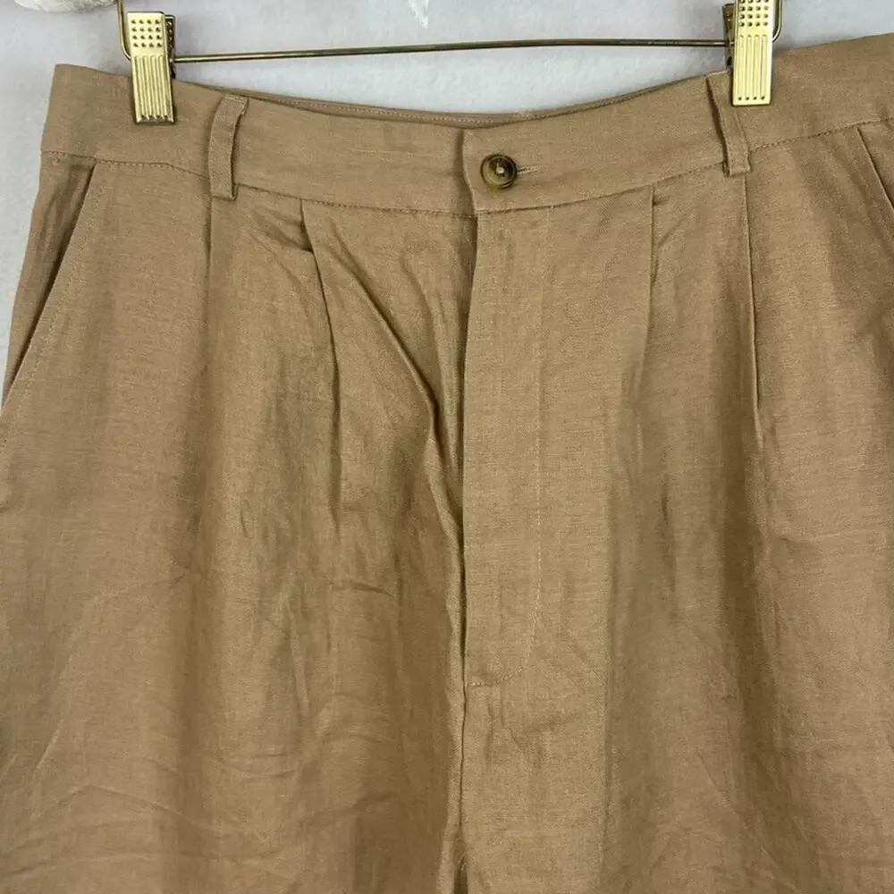 NWT Reformation Women's Dress Pants Size 10 Khaki Vesta Pant Straight Leg